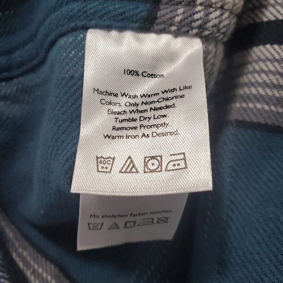 Eddie Bauer Relaxed Fit Blue Plaid Flannel Heavyweight Jacket‎ Men's Size Large - Picture 5 of 5